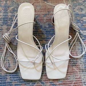 Billini off white square toe strappy heels. Size 7
